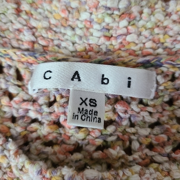 CAbi Multicolor Sorbet Knit Short Sleeve Summer Knit Blouse - Picture 8 of 10